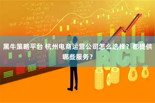 黑牛策略平台 杭州电商运营公司怎么选择？都提供哪些服务？